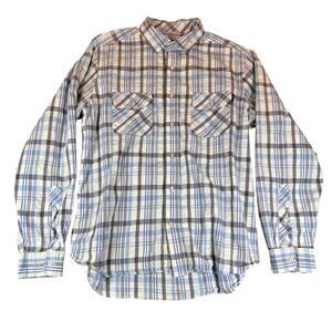 Vineyard Vines Island Shirt Mens Large Blue Plaid Long Sleeve 100% Cotton Casual